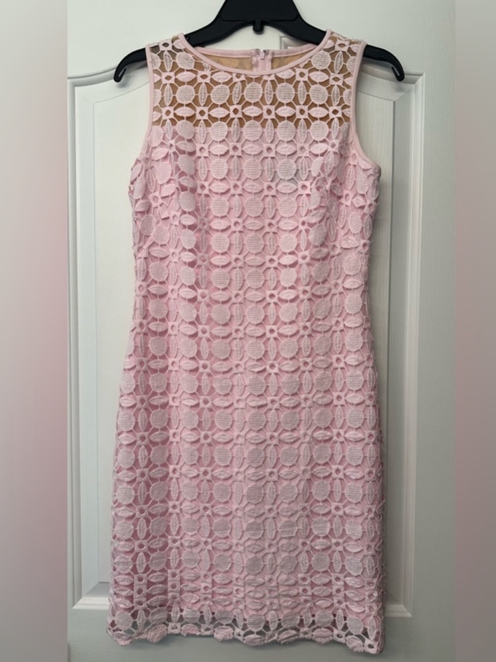 Ralph Lauren Sleeveless Pink Floral Lace Sheath Dress - Picture 2 of 6